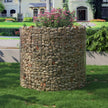 Tall Round Gabion Planter – Galvanised Steel – Silver – Rust-Resistant Decorative Garden Feature