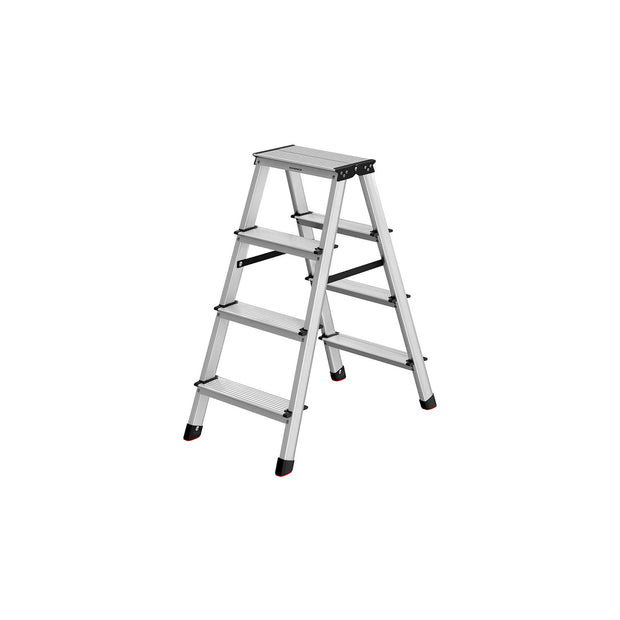 Aluminium Ladder – Lightweight – Silver – Folding Design with 4 Non-Slip Steps