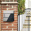 Large Wall-Mounted Locking Mailbox – Stainless Steel – Silver and Anthracite Grey – with Viewing Windows and Keys
