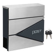 Lockable Wall-Mounted Mailbox – Steel – Anthracite Grey and Silver – with Newspaper Holder