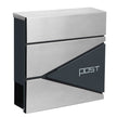 Lockable Wall-Mounted Mailbox – Steel – Anthracite Grey and Silver – with Newspaper Holder