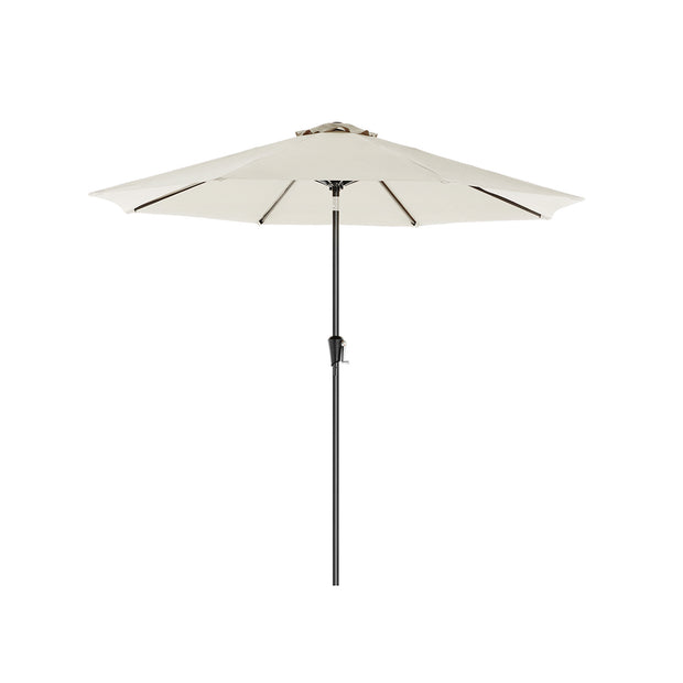 Garden Parasol Umbrella – Polyester – Grey – UPF 50+, Octagonal Canopy with Tilt and Crank Mechanism