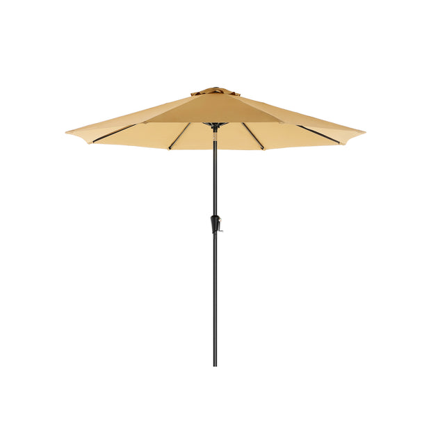 Patio Parasol – Polyester – Beige – Octagonal Canopy with Tilt and Crank Mechanism, UV50+ Sun Shade