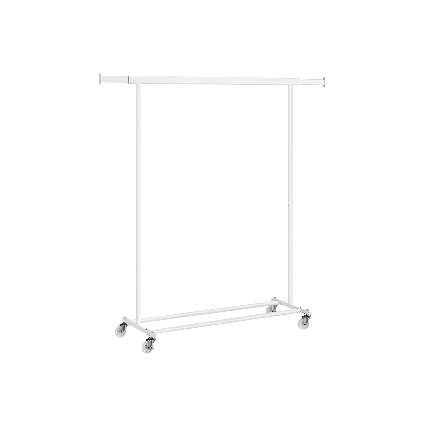 Clothing rack - on wheels - load capacity 90 kg - classic white