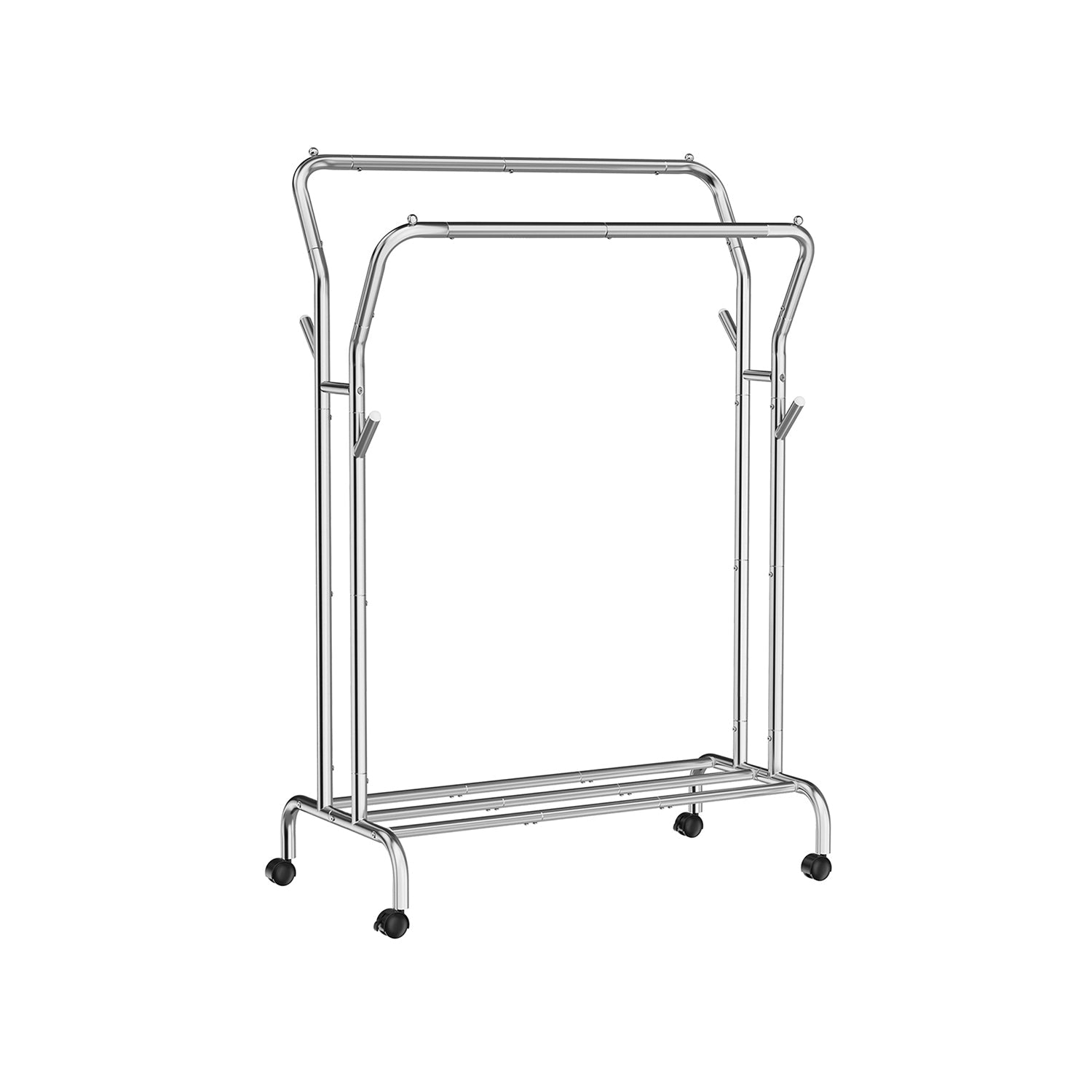 Clothing rack - On wheels - 2 clothing rods - Black