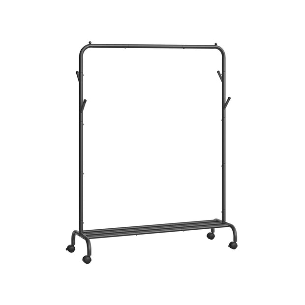 Clothes Rack – Heavy-Duty Metal – Ink Black – Extendable and Collapsible with Wheels