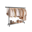 Clothes Rack – Chrome – Silver – Extendable and Collapsible with Wheels, 150 kg Load Capacity