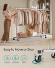 Clothes Rack – Chrome – Silver – Extendable and Collapsible with Wheels, 150 kg Load Capacity