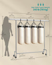Clothes Rack – Chrome-Plated – Matte Silver – Heavy-Duty with Extendable Hanging Rail