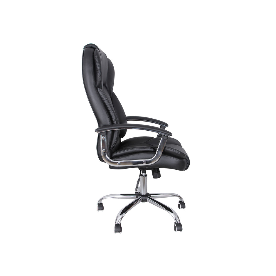 Executive Swivel Office Chair – PU Leather – Black – High Back with Tilt Function