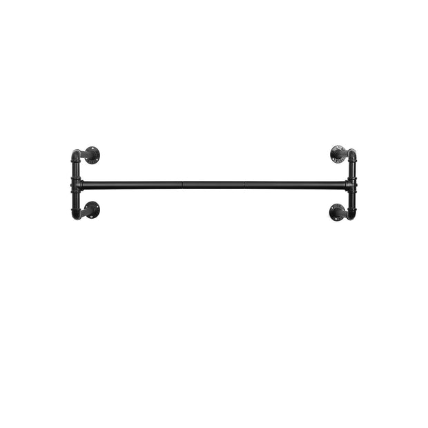 Wall-Mounted Clothes Rack – Metal – Black – Industrial Pipe Design, Space-Saving, Holds up to 60 kg