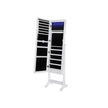 Jewellery Cabinet – Wood – White – LED Lighting with Lock and Storage Drawers