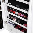 Jewellery Cabinet – Wood – White – LED Lighting with Lock and Storage Drawers