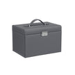 Jewellery Box – Velvet – White – Lockable with Mirror and 2 Drawers