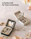 Travel Jewellery Box – PU Leather – Compact Size – Interior Mirror