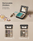 Travel Jewellery Box – PU Leather – Compact Size – Interior Mirror