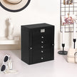 Large Jewellery Box – MDF – White – 6-Tier with Side Wings, Drawers, Mirror, and Clasp