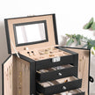 Large Jewellery Box – MDF – White – 6-Tier with Side Wings, Drawers, Mirror, and Clasp