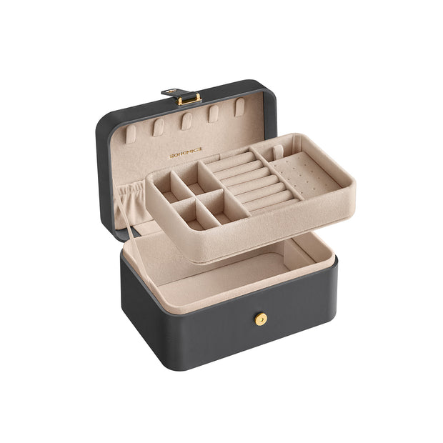 Jewellery Box – Portable – Small – 2-Layer Storage for Larger Accessories