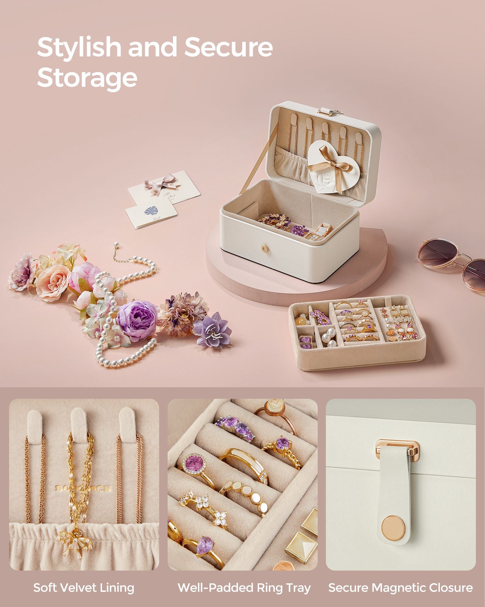 Jewellery Box – Portable – Small – 2-Layer Storage for Larger Accessories