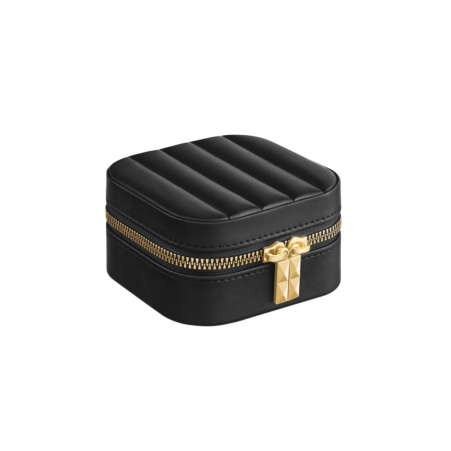 Travel Jewellery Box – PU – Cloud White – Portable with Mirror and Zippers