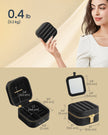 Travel Jewellery Box – PU – Cloud White – Portable with Mirror and Zippers