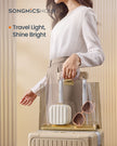Travel Jewellery Box – PU – Cloud White – Portable with Mirror and Zippers