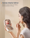 Travel Jewellery Box – PU – Cloud White – Portable with Mirror and Zippers