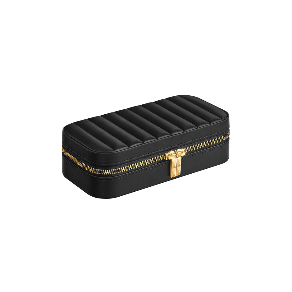Jewellery Case – PU – Cloud White – Portable with Mirror and Zippers