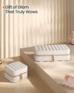 Jewellery Case – PU – Cloud White – Portable with Mirror and Zippers