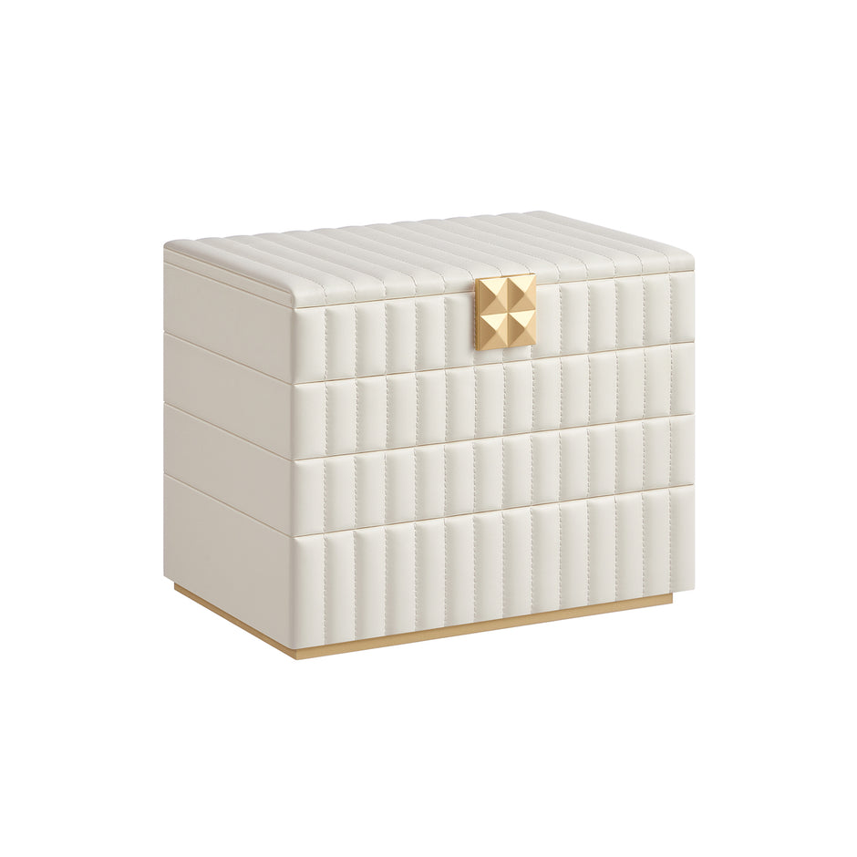 Stackable Jewellery Box – PU – Ink Black – 4-Tier with Mirror