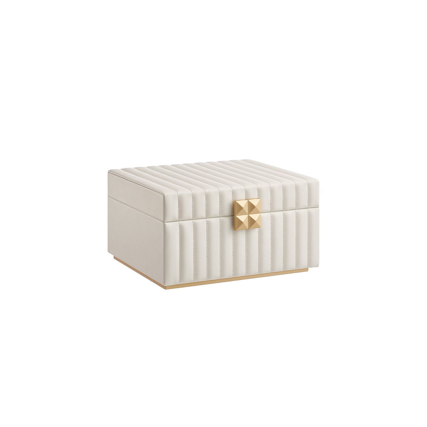 Jewellery Box – PU – Ink Black – 2-Tier with Mirror and Removable Tray