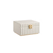 Jewellery Box – PU – Ink Black – 2-Tier with Mirror and Removable Tray