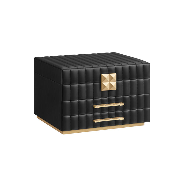 3-Tier Jewellery Box – PU – Cloud White – With Mirror and 2 Drawers