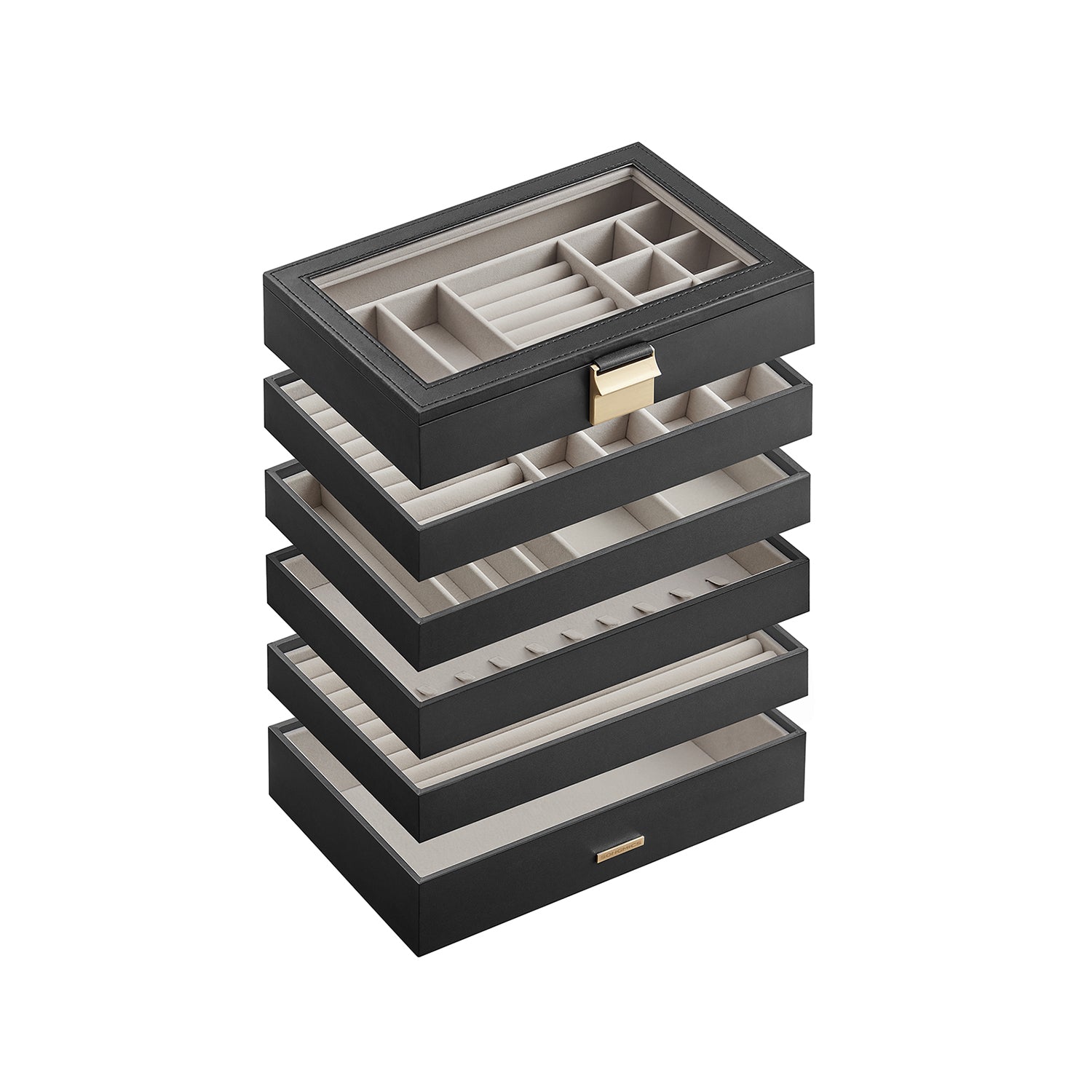 Jewellery Tray – Glass – Cloud White – 6-Tier Stackable Design