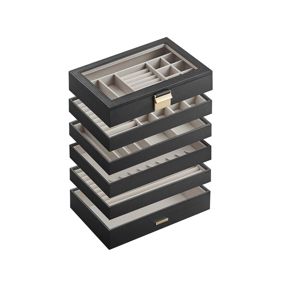 Jewellery Tray – Glass – Cloud White – 6-Tier Stackable Design
