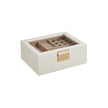 Jewellery Organiser – Wood and Glass – Cloud White – 2-Layer with Removable Tray