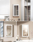 Lockable Jewellery Cabinet – Mirror – White – Wall Mount Organiser