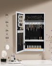 Lockable Jewellery Cabinet – Mirror – White – Wall Mount Organiser