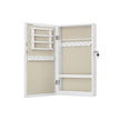 Wall-Mounted Jewellery Cabinet – Wood – White – Lockable with Mirror and Storage