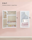 Wall-Mounted Jewellery Cabinet – Wood – White – Lockable with Mirror and Storage