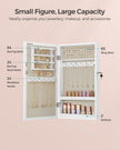 Wall-Mounted Jewellery Cabinet – Wood – White – Lockable with Mirror and Storage