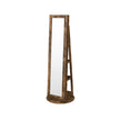 Jewellery Cabinet – Wood – White – 360° Swivel with Full-Length Mirror and Storage Shelf