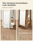 Jewellery Cabinet – Wood – White – 360° Swivel with Full-Length Mirror and Storage Shelf