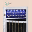 Jewelry Cabinet – Frameless Mirror – White – Wall Hanging or Door Mounted with LED Lighting and Large Capacity