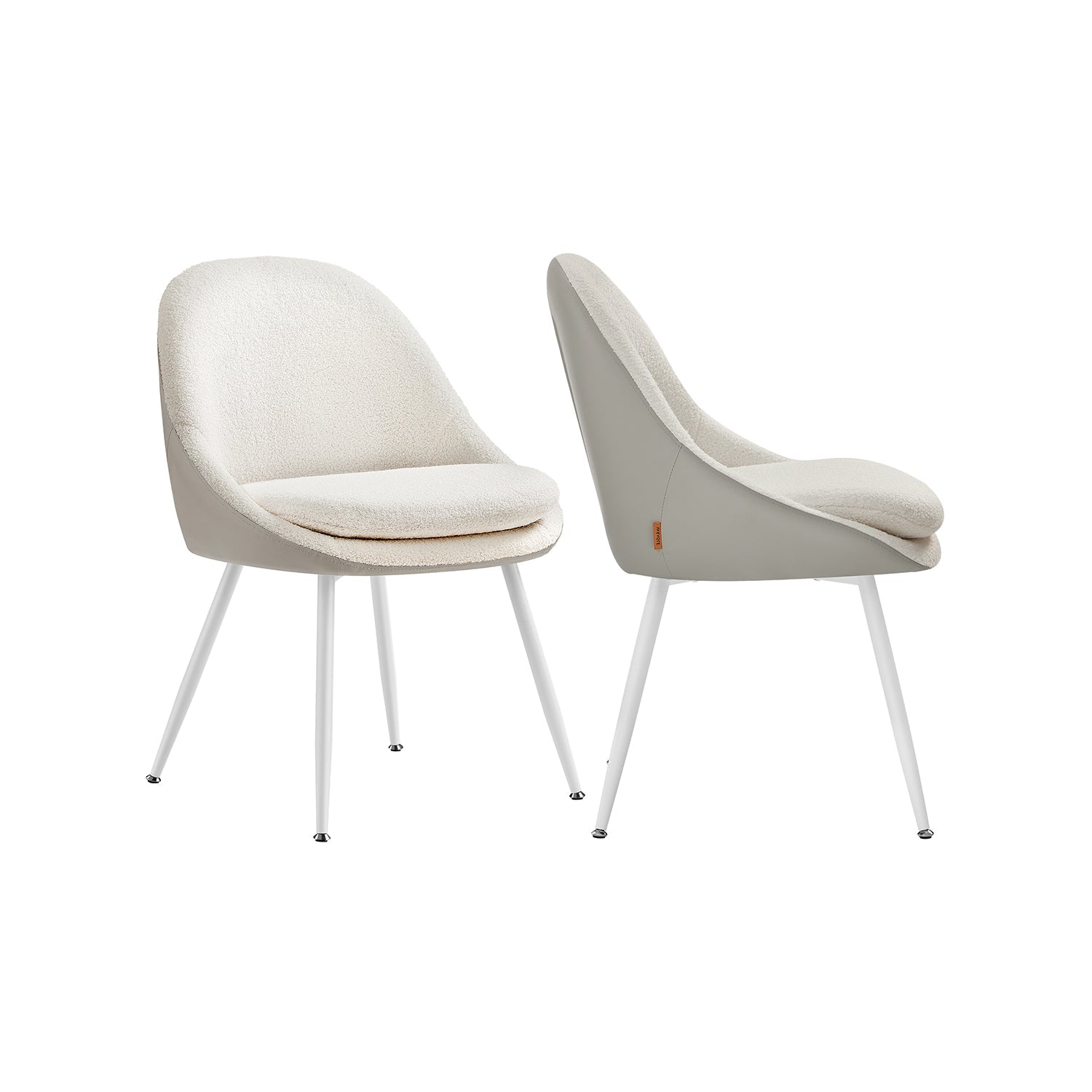 Dining room chair set of 2 with cushions pastel pink and cloud white