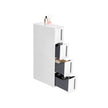Rolling Storage Tower – PP – White and Grey – 4 Drawers, Space Saving Design