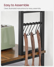 Kitchen Storage Rack – Steel – Heather Greige and Ink Black – 6 Shelves and 6 Hooks