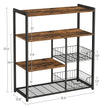 Baker's Rack – Metal – Rustic Brown – Includes 2 Mesh Baskets, Shelves, and Hooks
