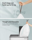 30L Drawstring Bin Liners – Robust Plastic – White – Custom-Fit, 45 Pieces Per Roll